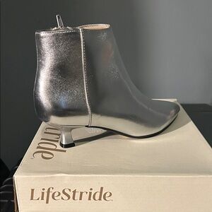 Life Stride Metallic Ankle Booties